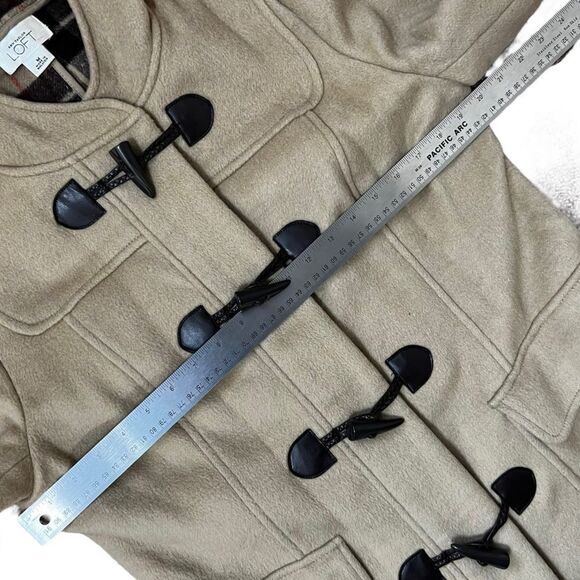 Ann Taylor Loft Camel Wool Toggle Coat with Hood - Picture 10 of 16